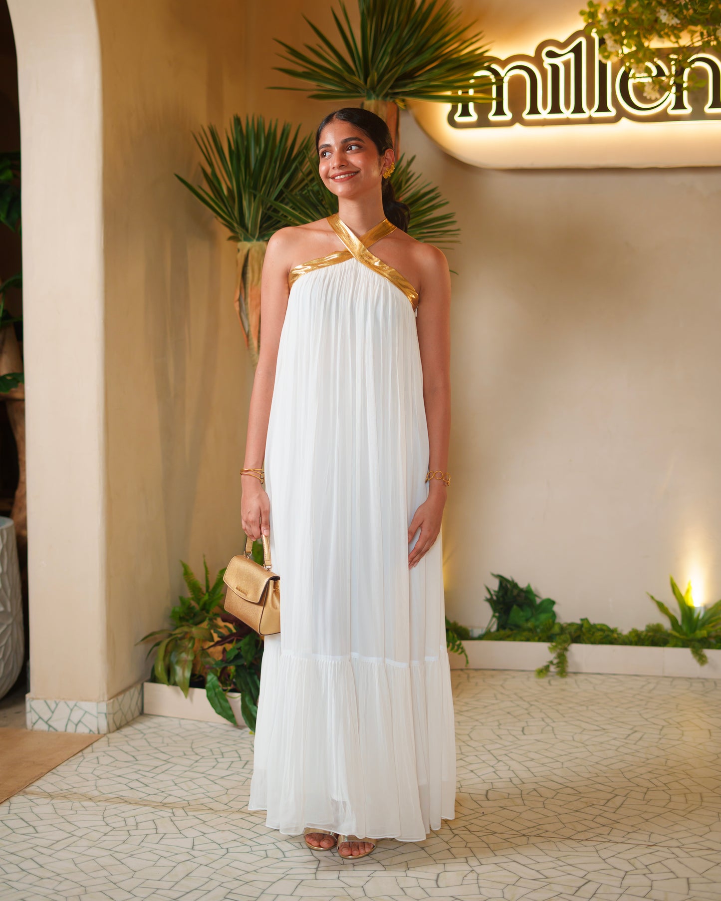 ARIA CROSS-NECK DRESS
