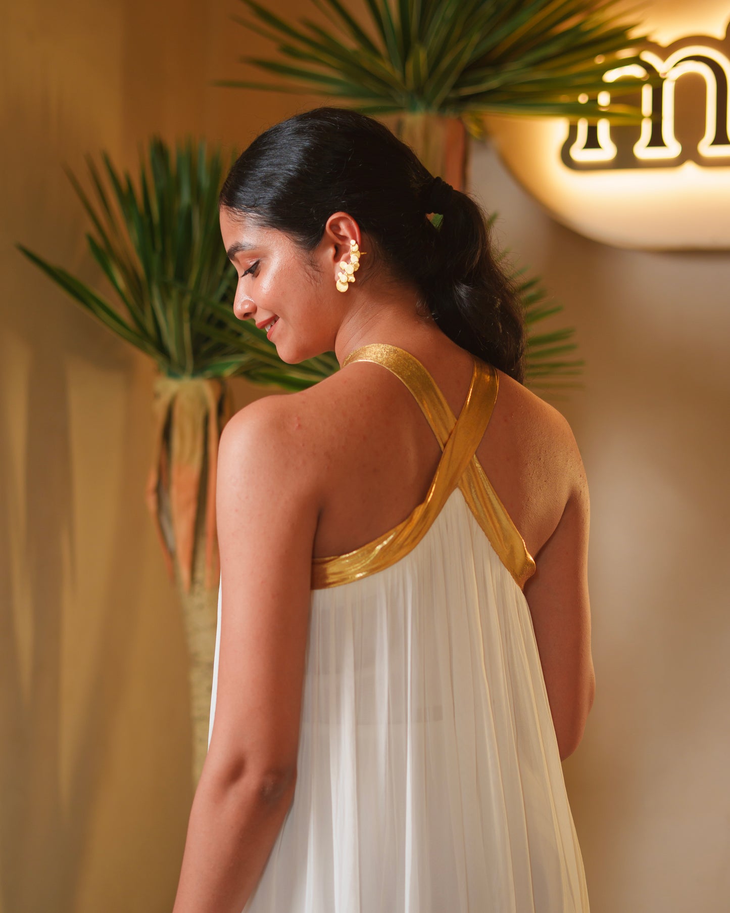 ARIA CROSS-NECK DRESS