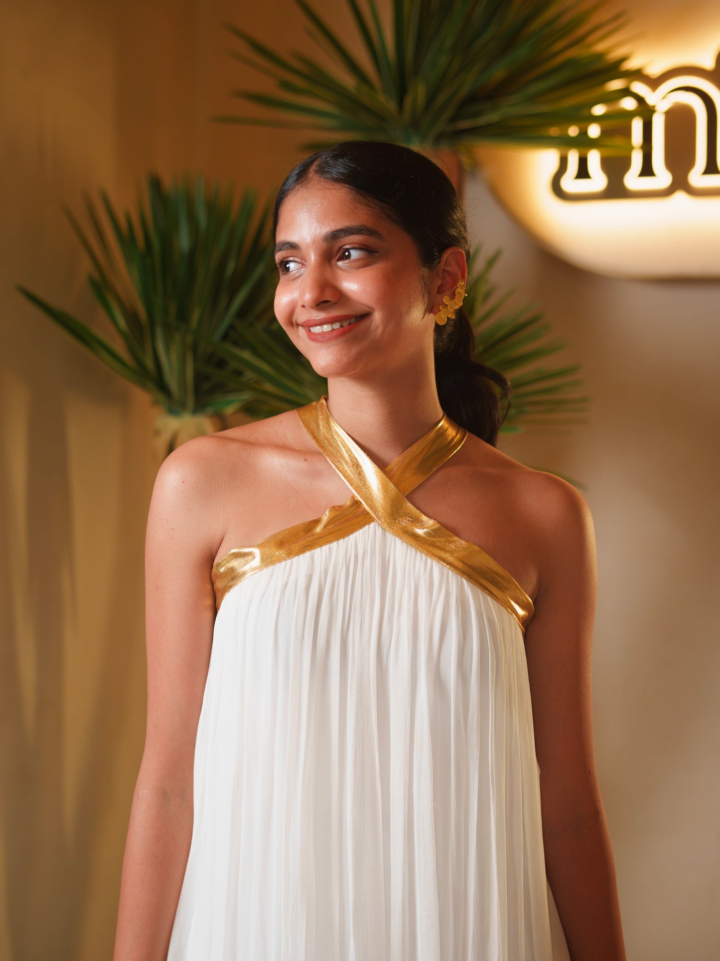ARIA CROSS-NECK DRESS