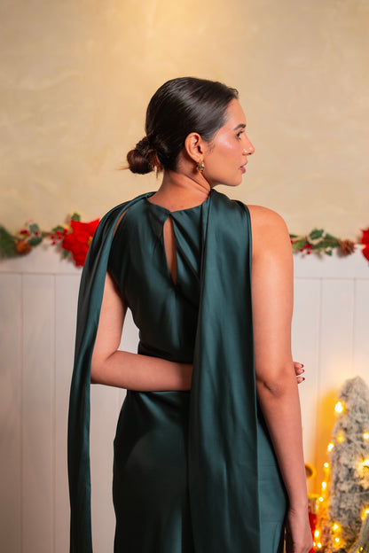 EMERALD SILK DRESS