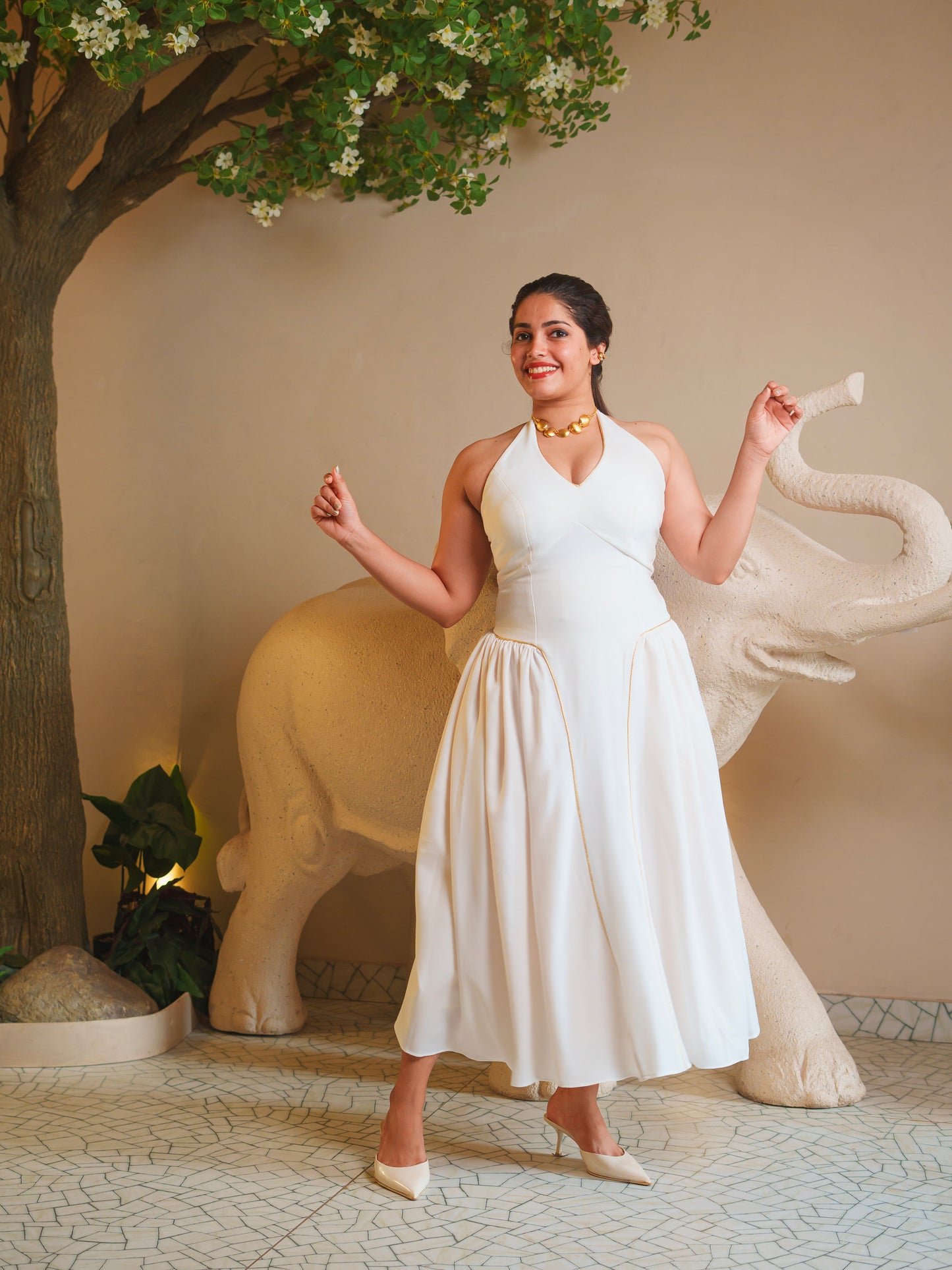 SIENA HALTER NECK DRESS